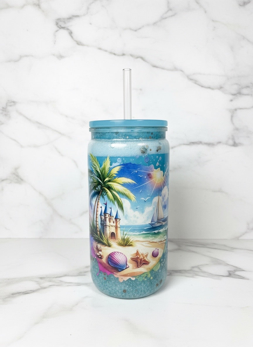 Beach snow globe cup