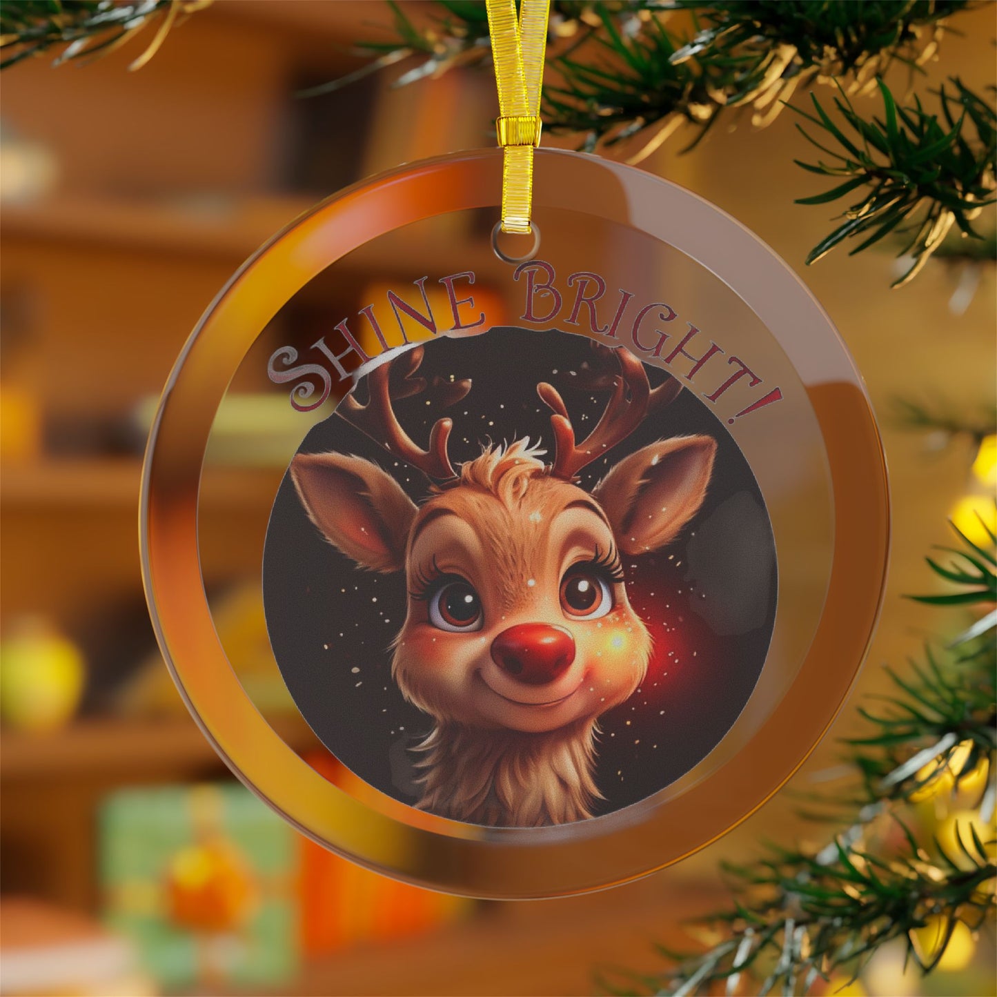 Glass Ornaments - Shiny Bright Reindeer Christmas Decor