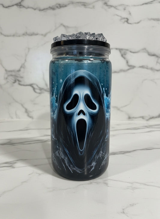 Blue lava cup Ghost face