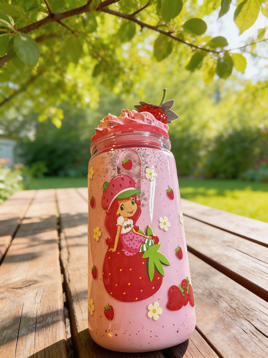 Strawberry short cake snow globe