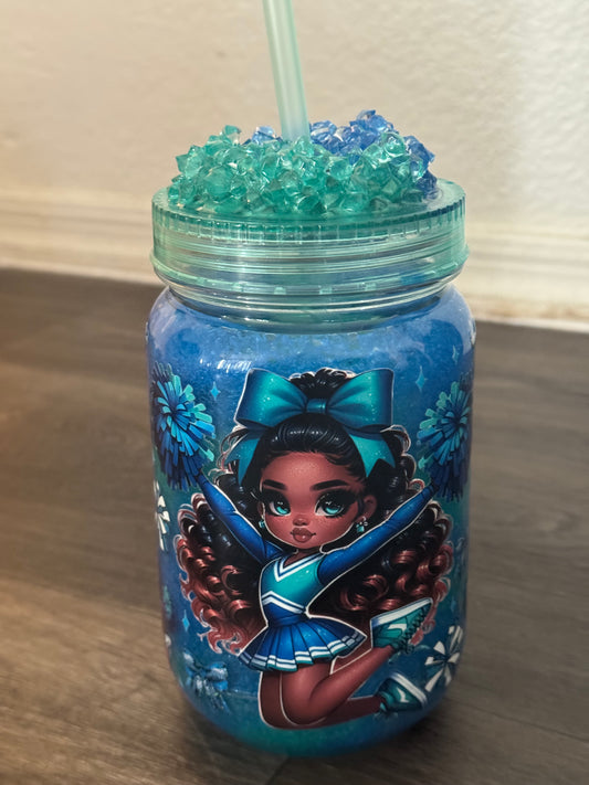 Pre- made 20 oz. Snow Globe mason Jar live claim